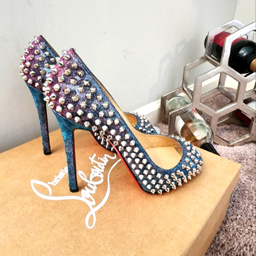 Christian Louboutin Purple Spiked Heels - Picture 17 of 17